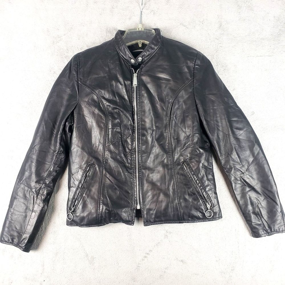 Brooks Vintage Leather Jacket Motorcycle Biker racer Talon Size 36